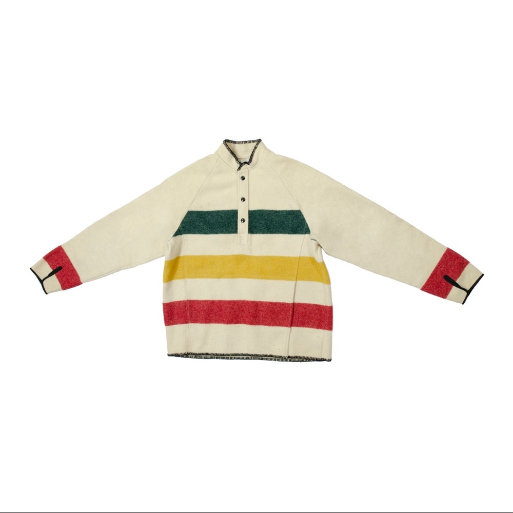 Vintage Striped Woolrich Pullover Sweater Hudson Bay Wool Blanket Stripes Jacket